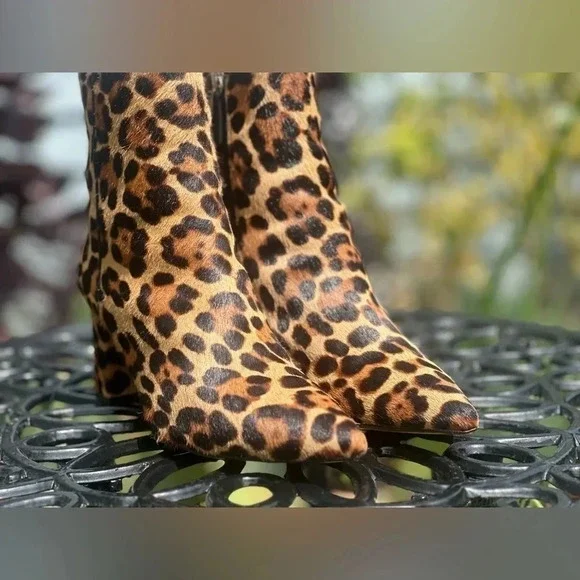 J. Crew — Calf Hair Animal Print Ankle Boots - Picture 3 of 7